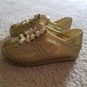 Mini Melissa Toddler Girl Gold Sneaker